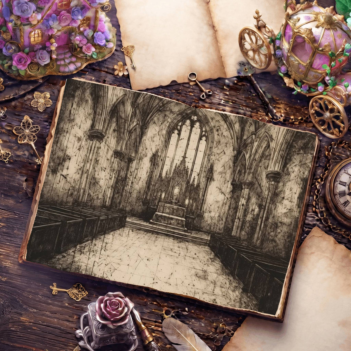 Church Aisle Digital Papers