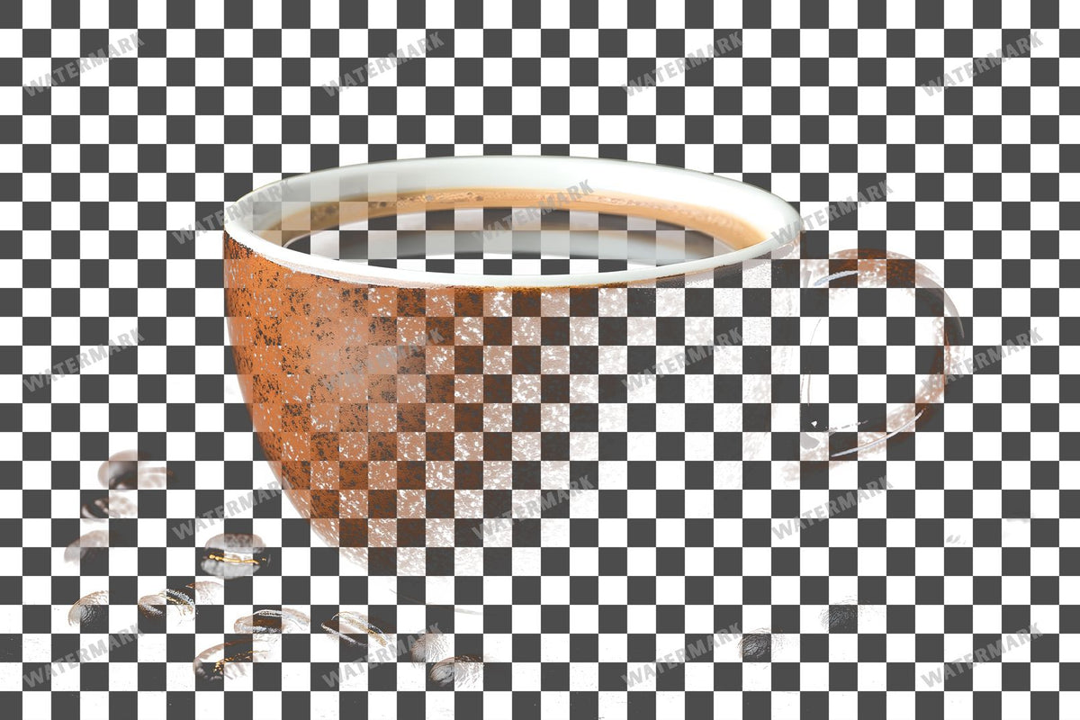 Coffee Cup PNG overlay on a transparent checkered background, preview 9