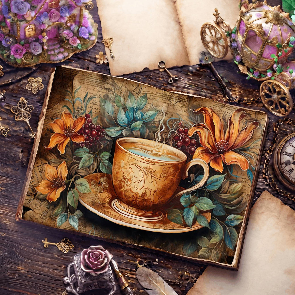 Coffee Cups Digital Papers