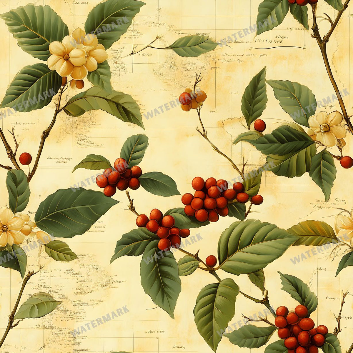 Coffee seamless pattern digital paper, repeating design 9