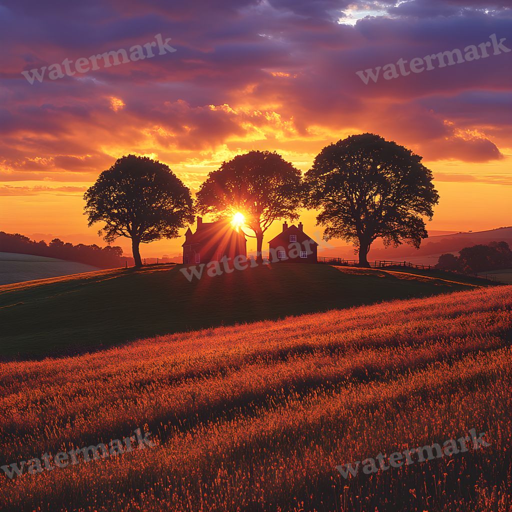 Countryside Silhouette Backdrop Images