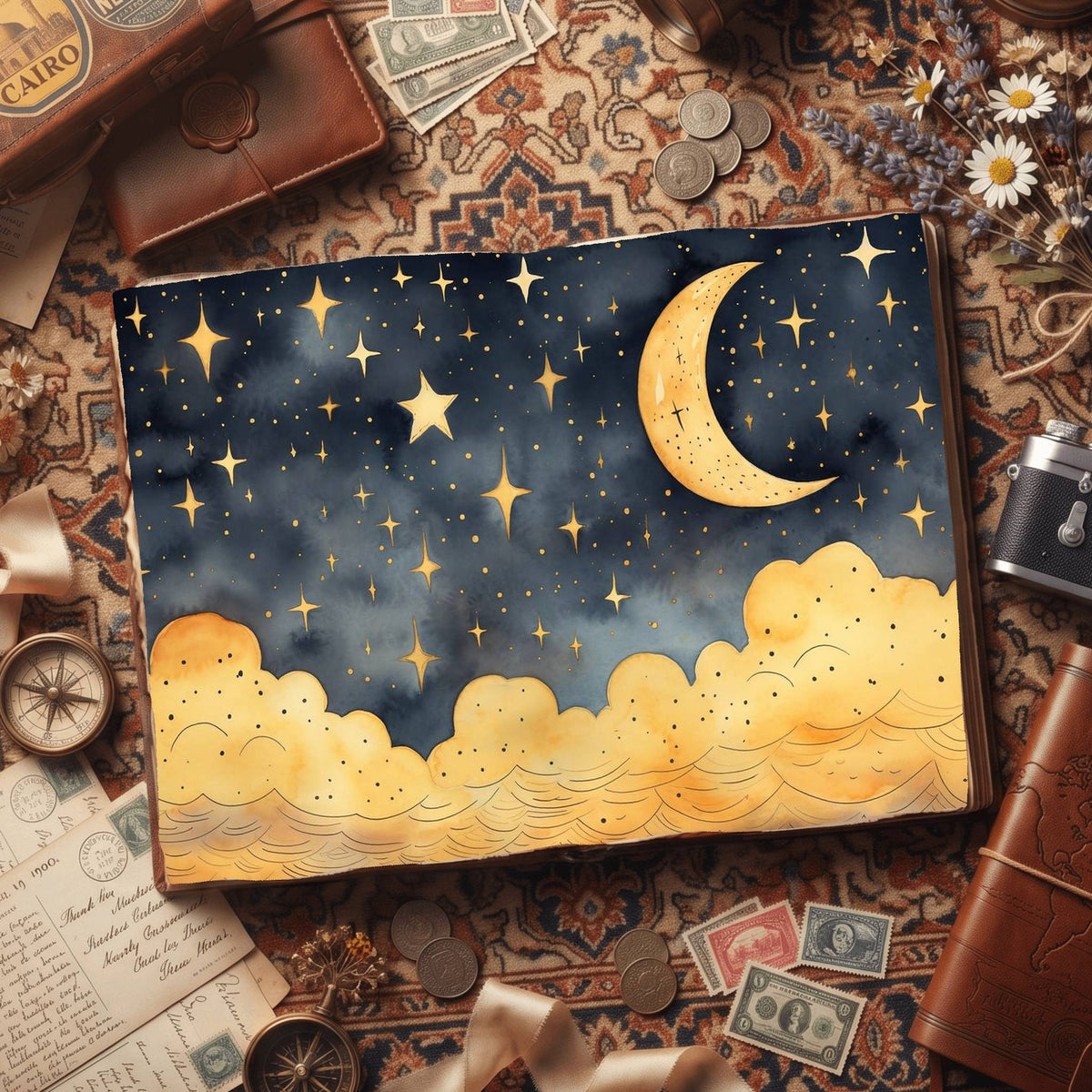 Crescent Moon Digital Papers