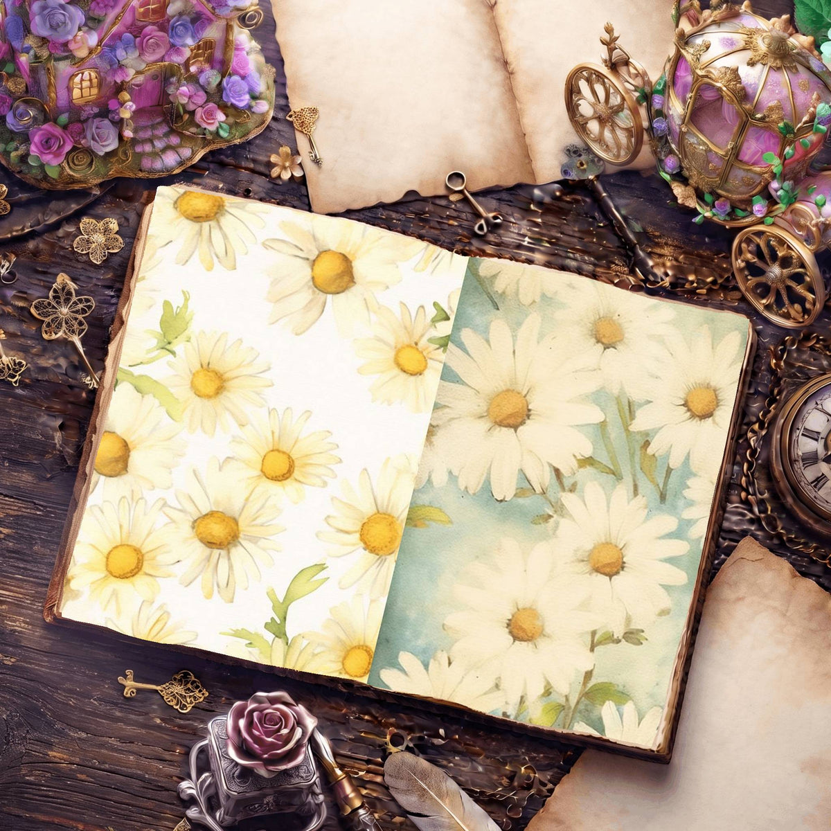 Daisies Digital Papers