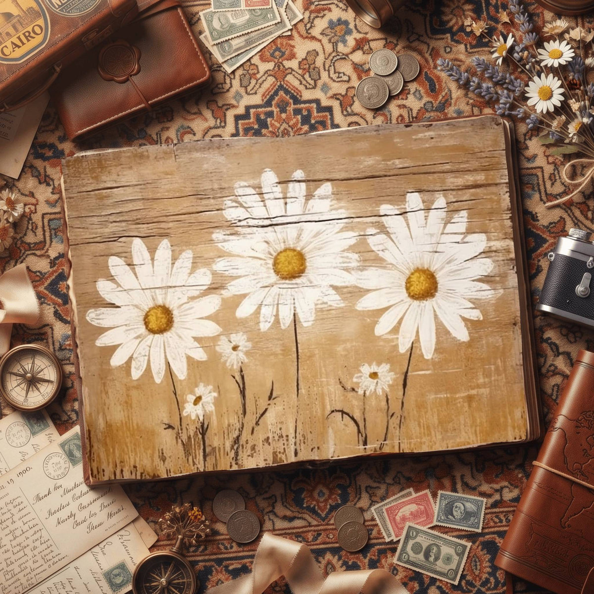 Daisy Flowers Digital Papers