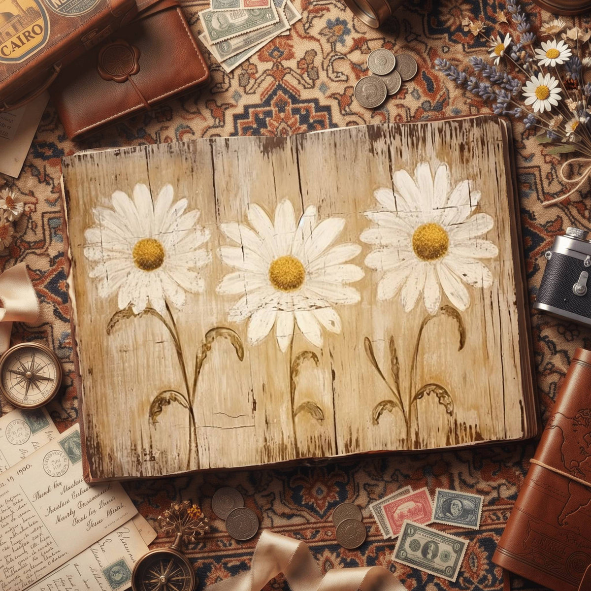 Daisy Flowers Digital Papers