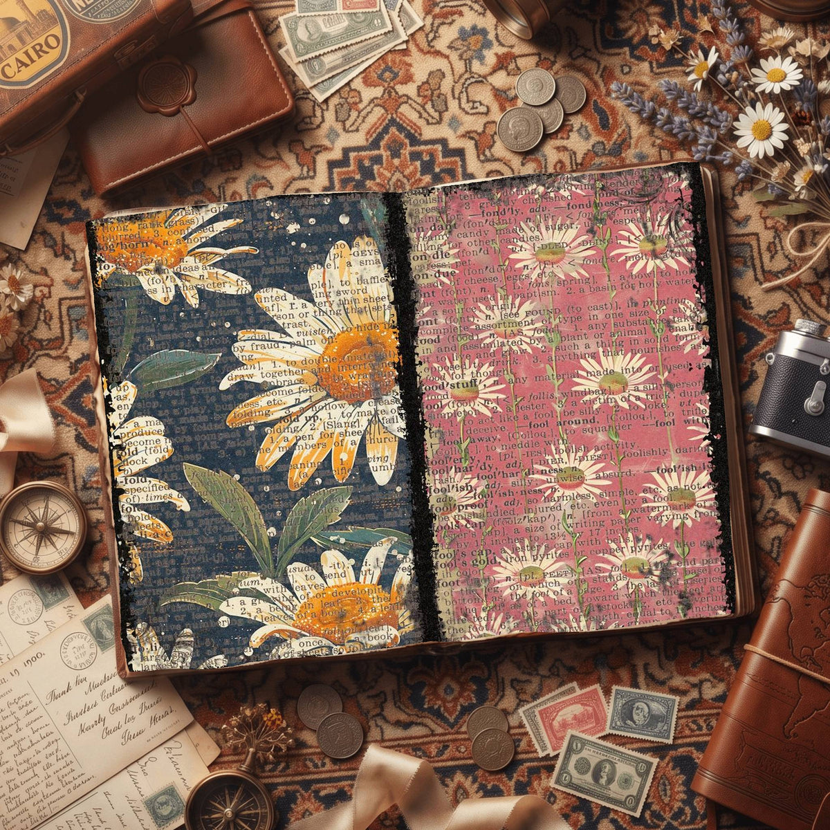Daisy Flowers Digital Papers