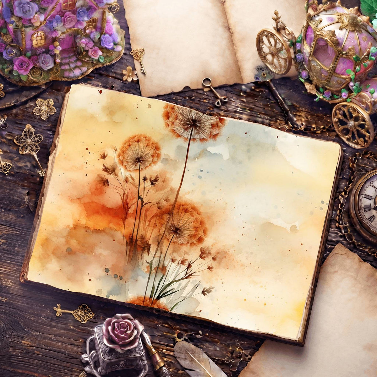 Dandelions Digital Papers