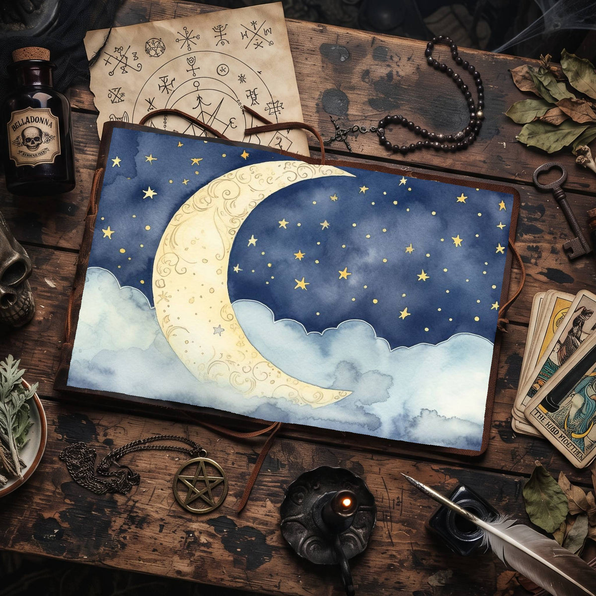 Dark Night Moon Digital Papers