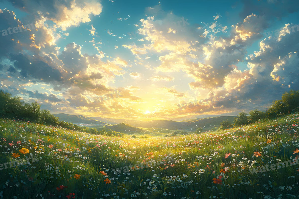Dreamy Wildflower Meadow Backdrop Images