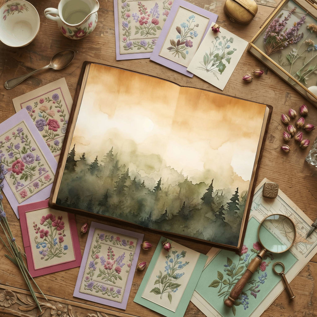 Evergreen Forest Digital Papers