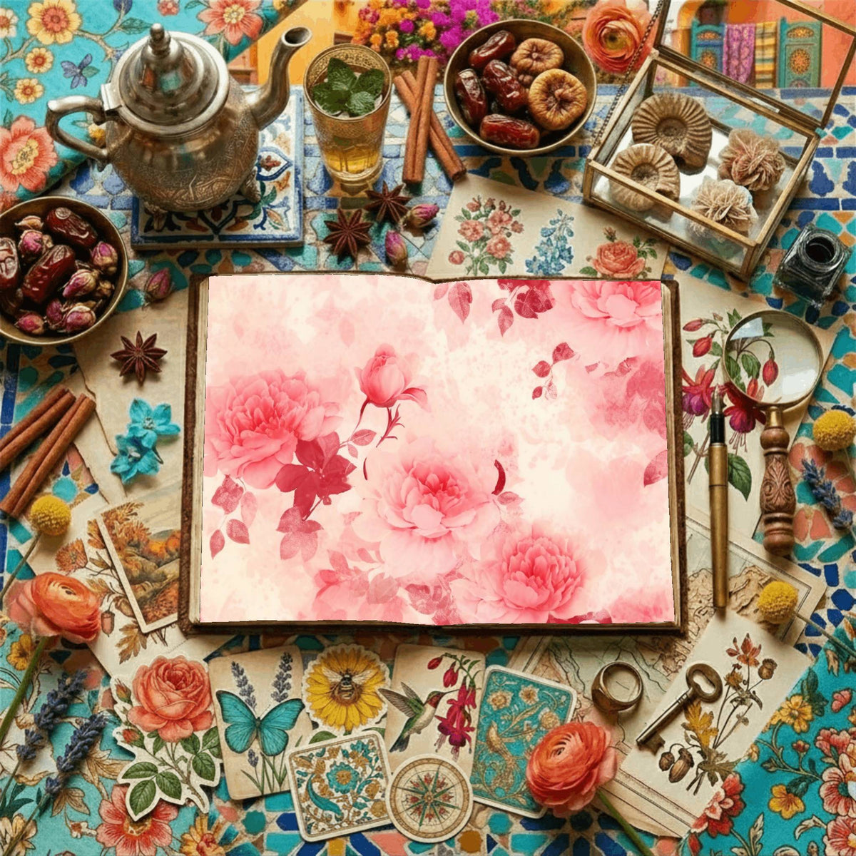 Faded Pink Rose Digital Papers