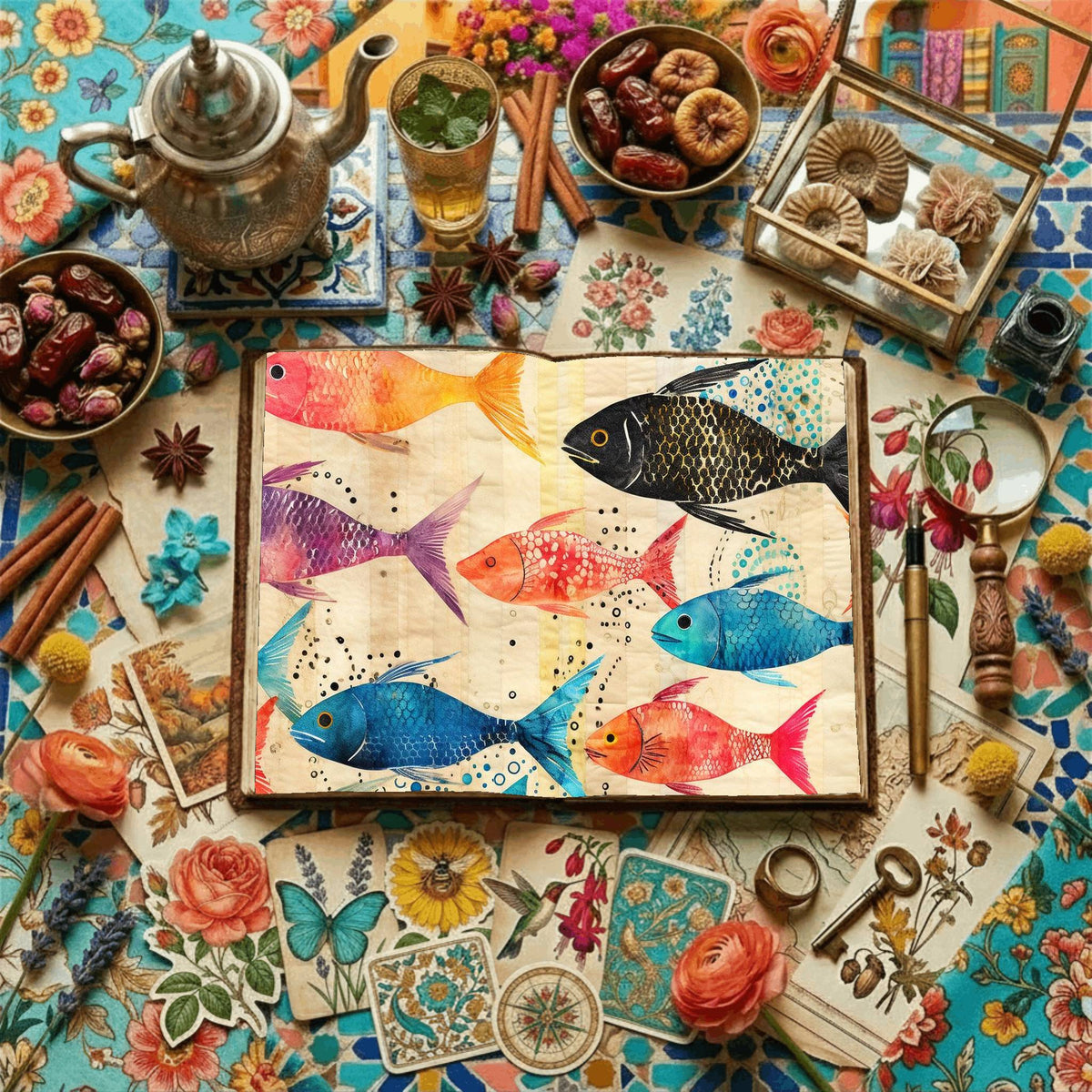 Fish Patterns Digital Papers