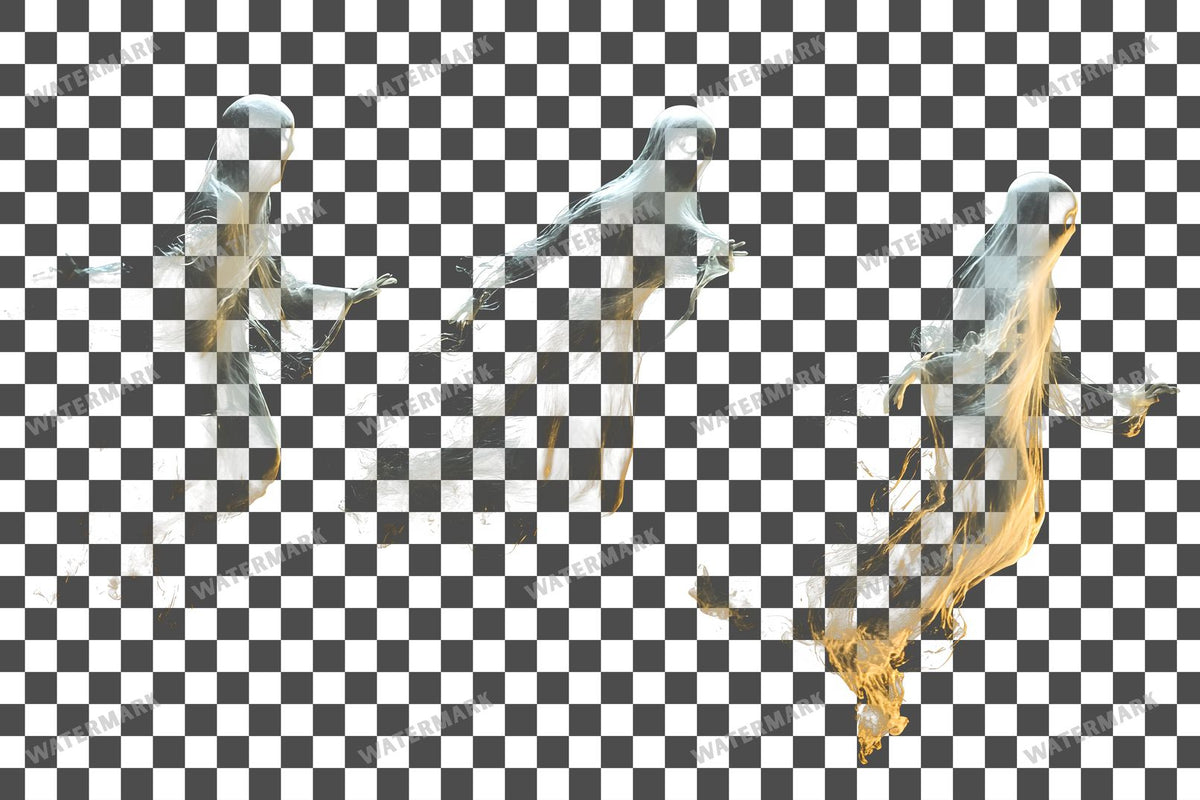 Floating Ghosts Transparent Overlay Pngs