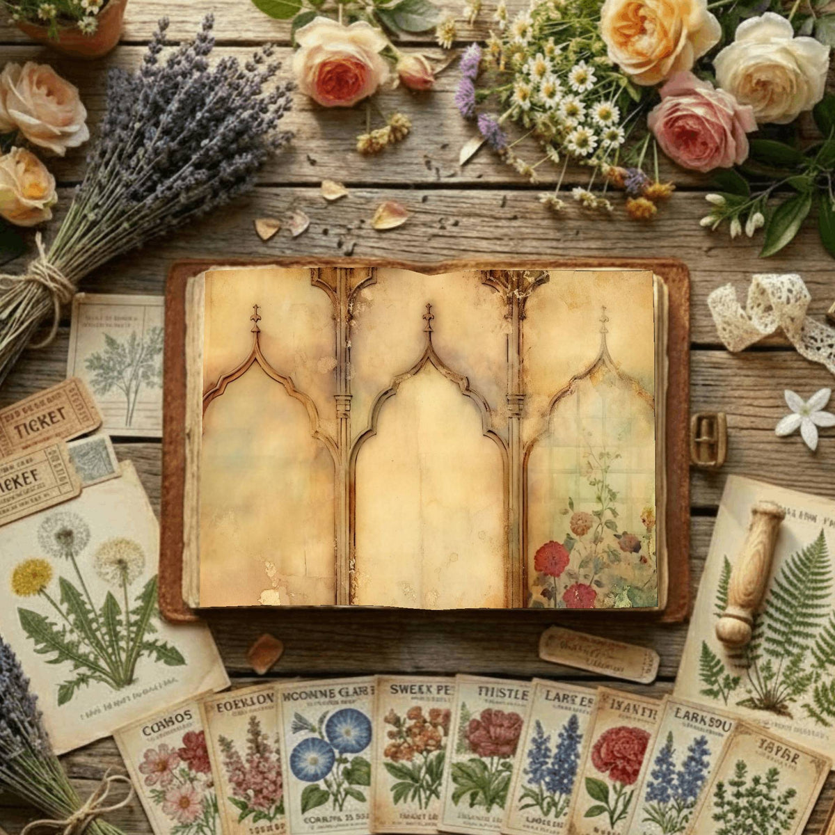 Floral Arches Digital Papers
