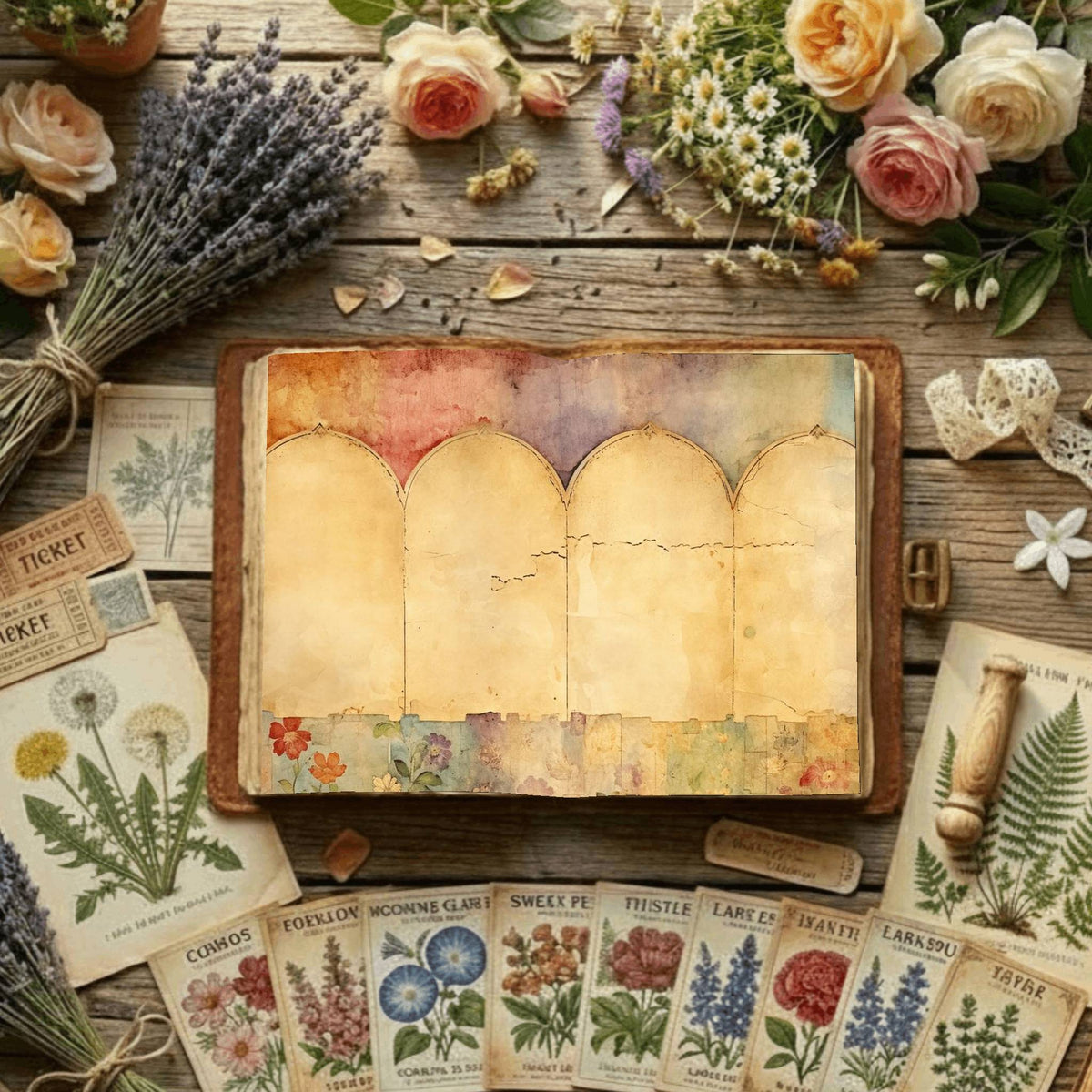 Floral Arches Digital Papers