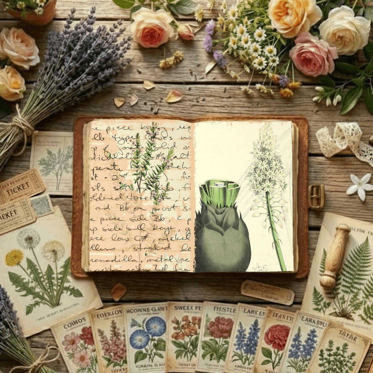 Floral Illustrations Digital Papers