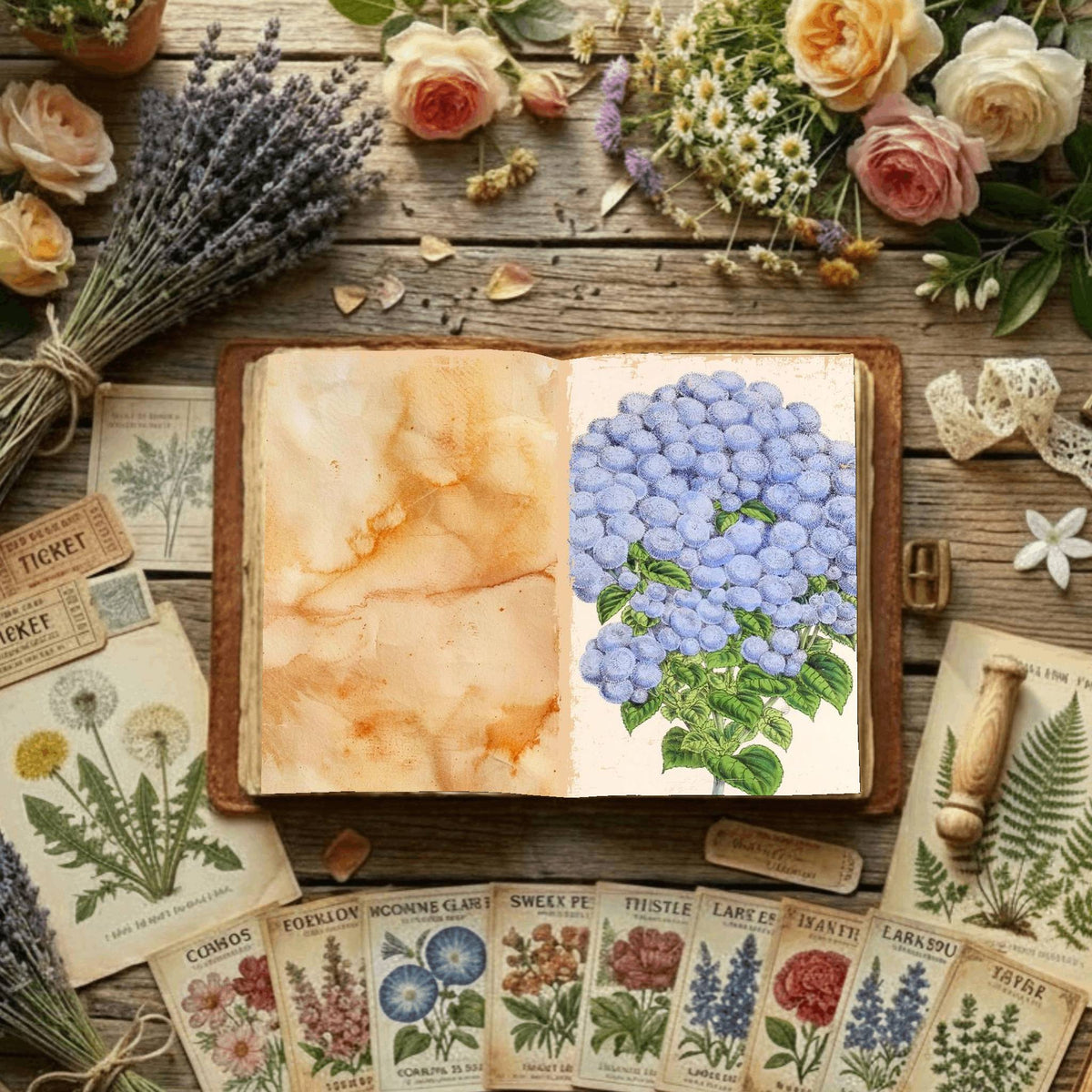 Floral Illustrations Digital Papers