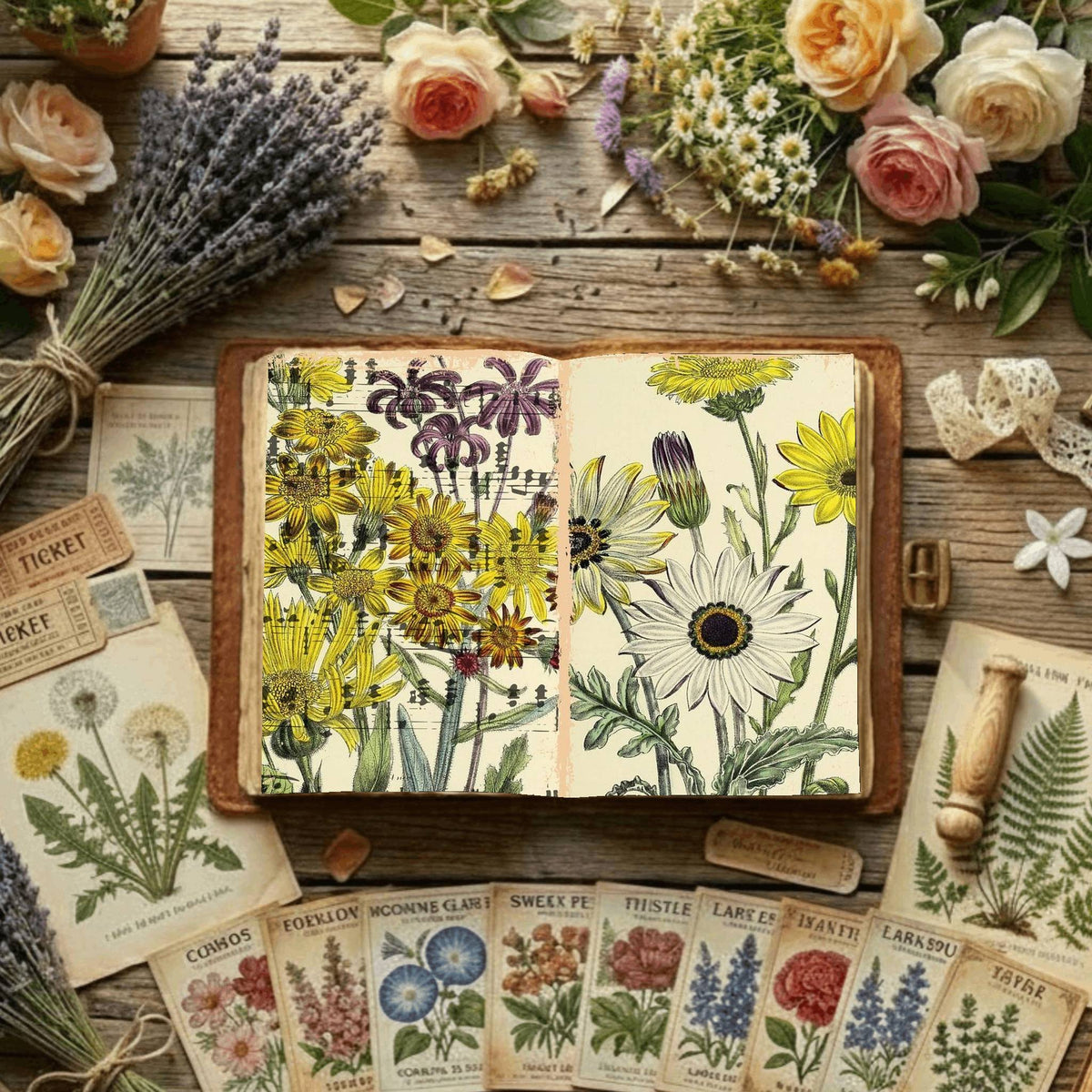 Floral Illustrations Digital Papers