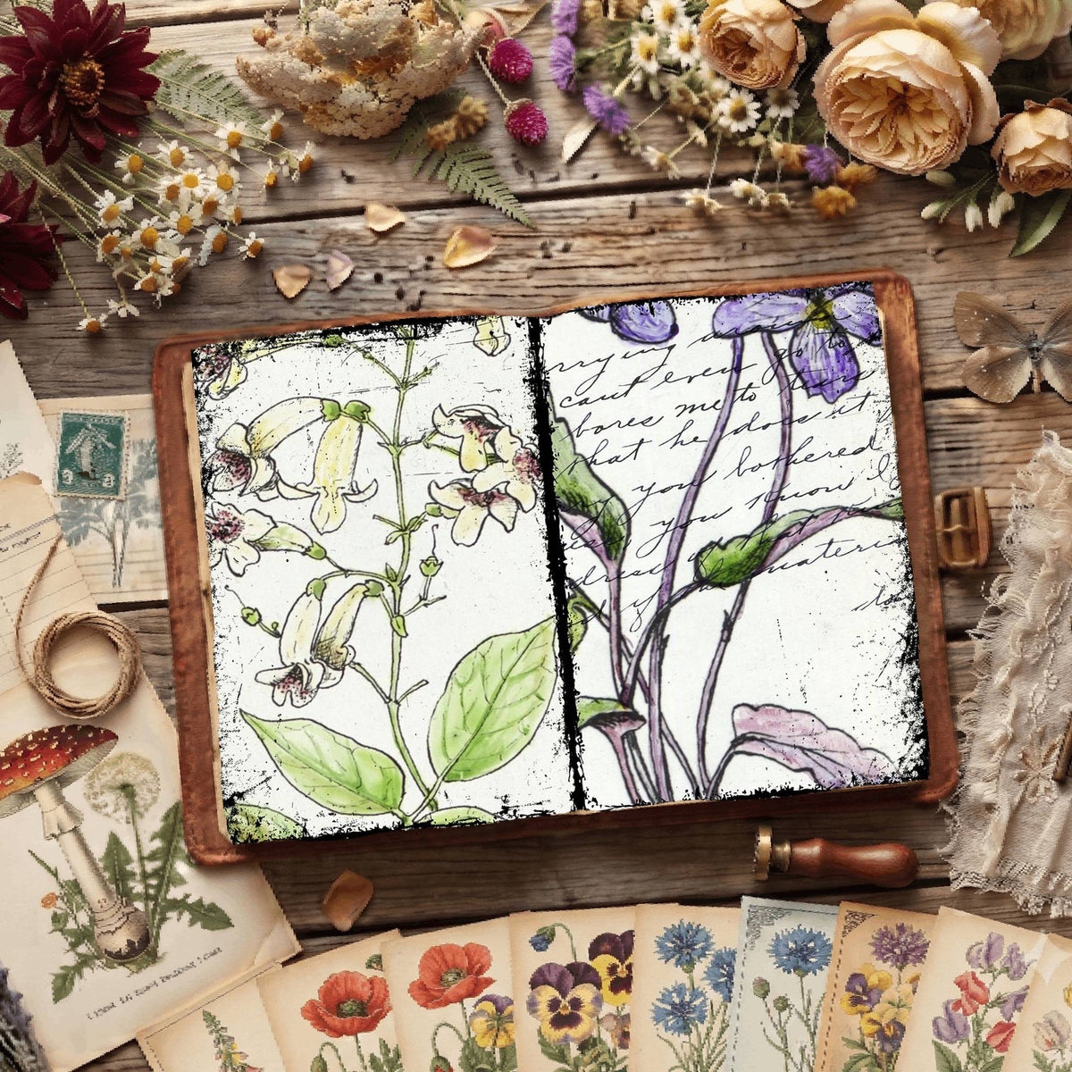 Floral Illustrations Digital Papers