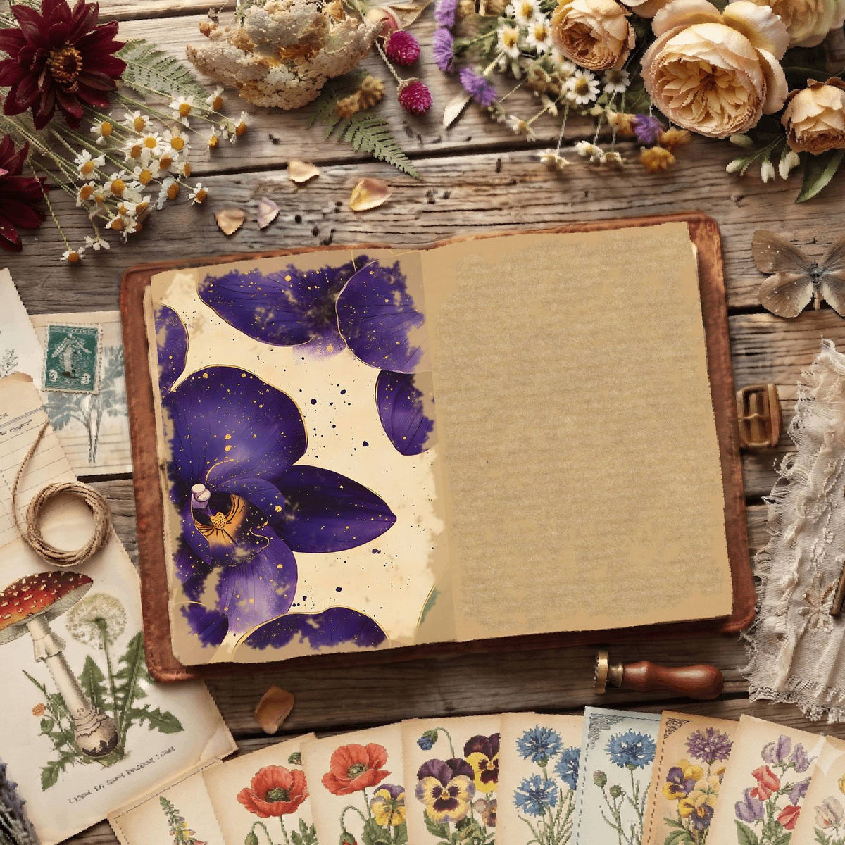 Floral Illustrations Digital Papers