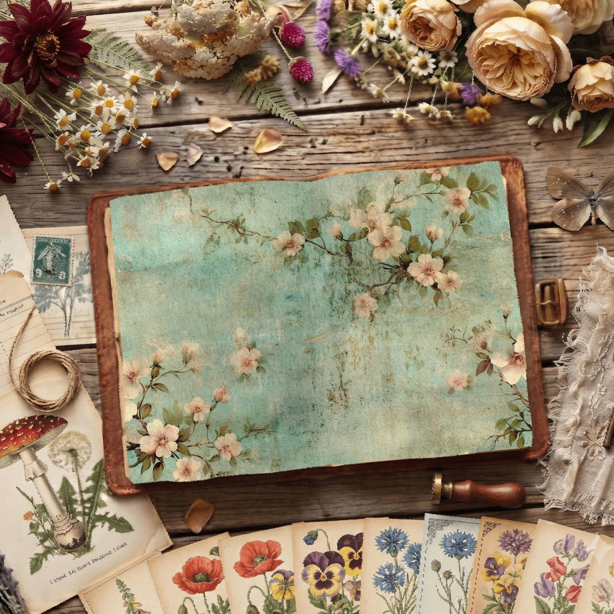 Floral Shabby Digital Papers