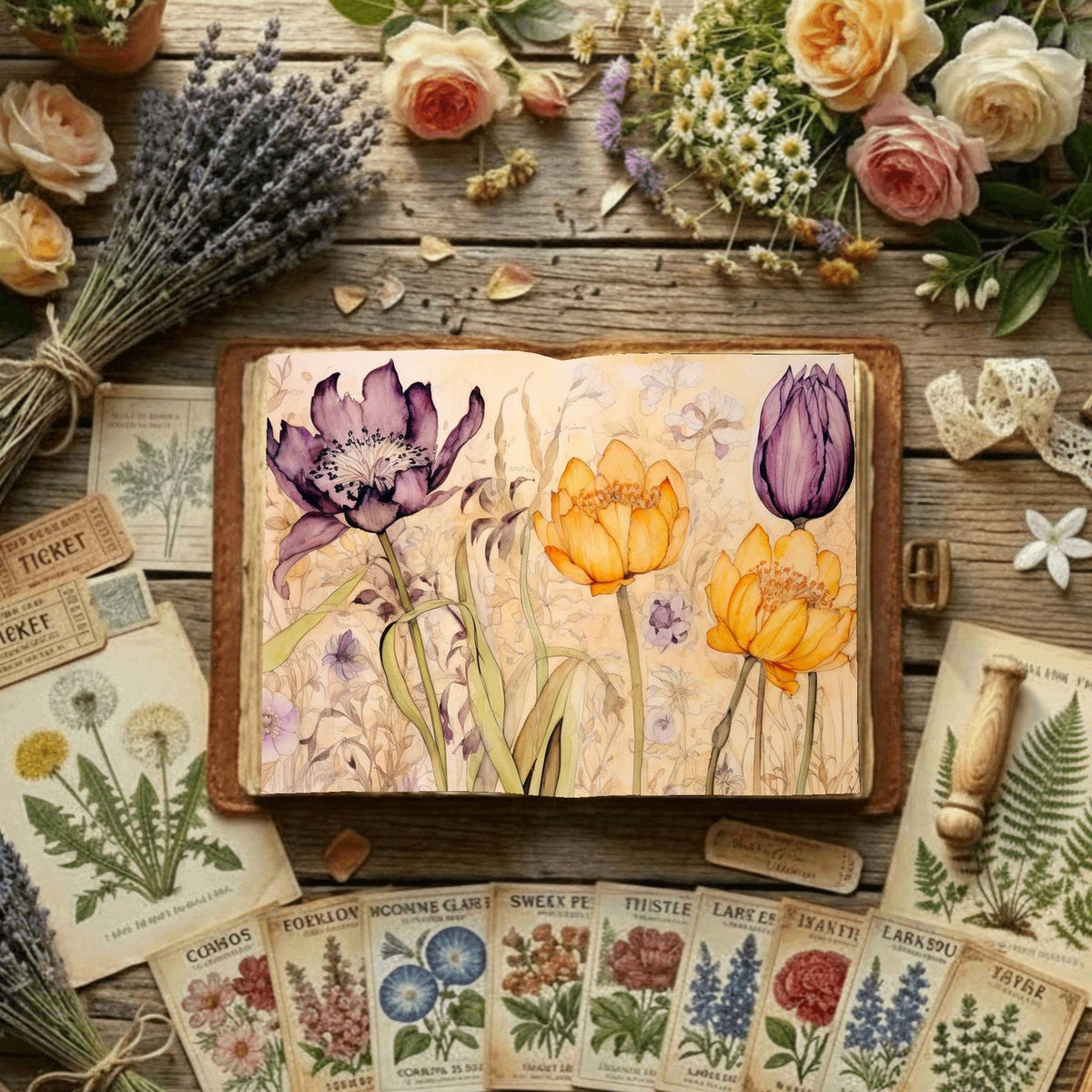 Floral Digital Papers