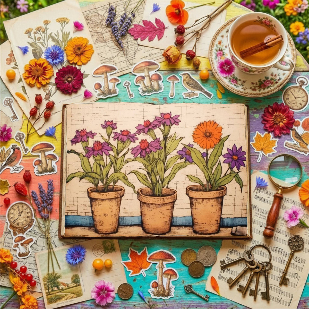 Flower Pots Digital Papers