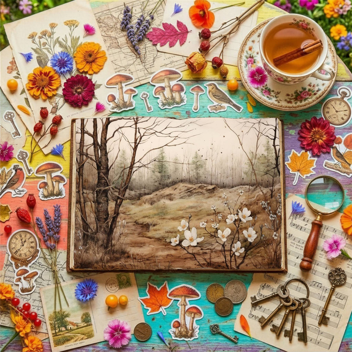Flower Trail Digital Papers