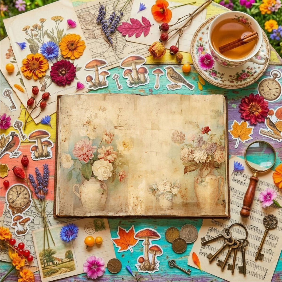 Flower Vases Digital Papers