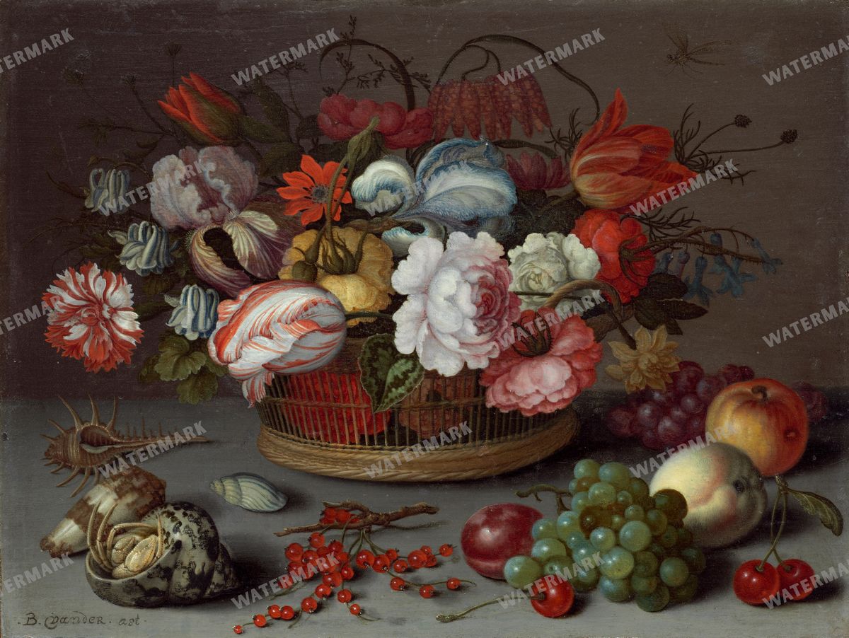 Flowers vintage painting, printable wall art download, image 9