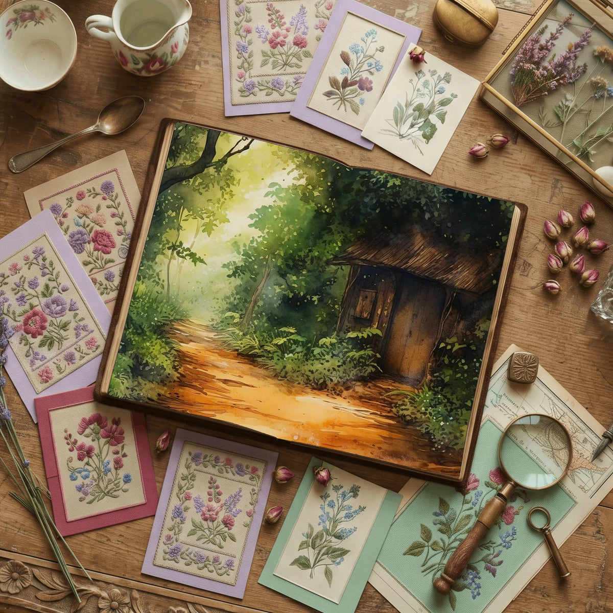 Forest Cabin Digital Papers