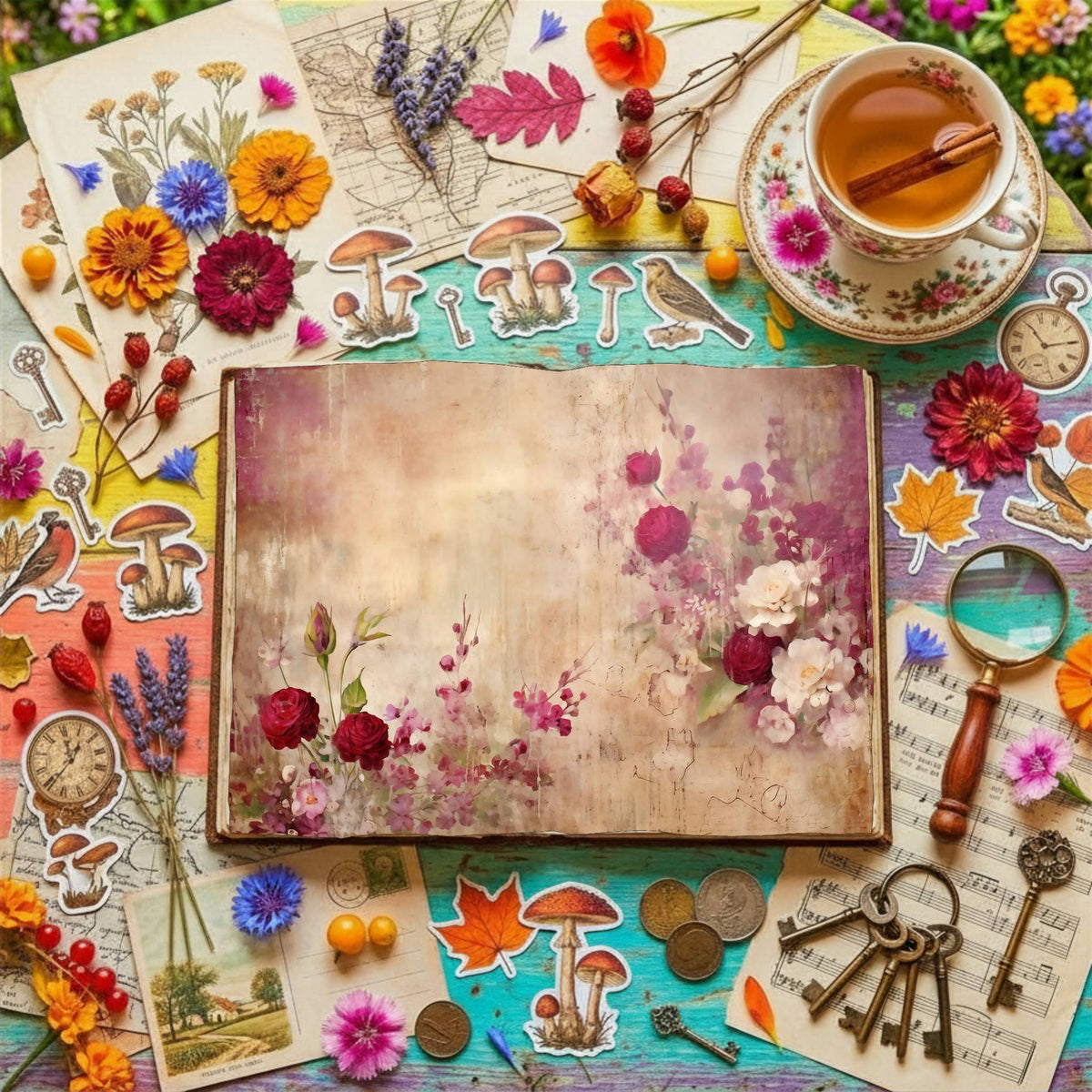 Fuchsia Flowers Digital Papers
