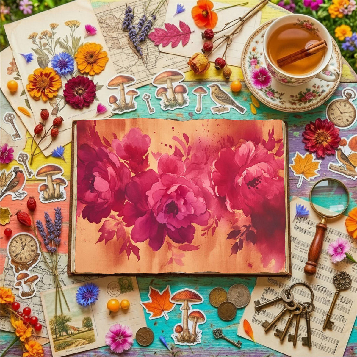 Fuchsia Flowers Digital Papers