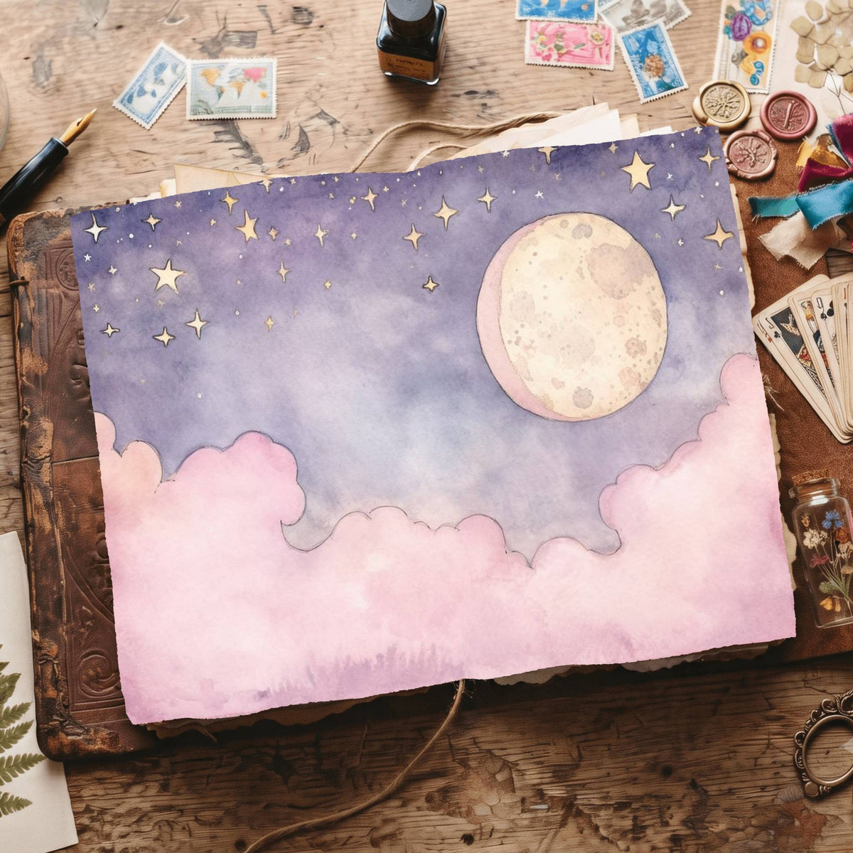 Full Moon Set Digital Papers