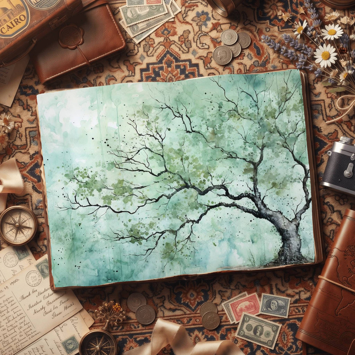 Gingko Trees Digital Papers
