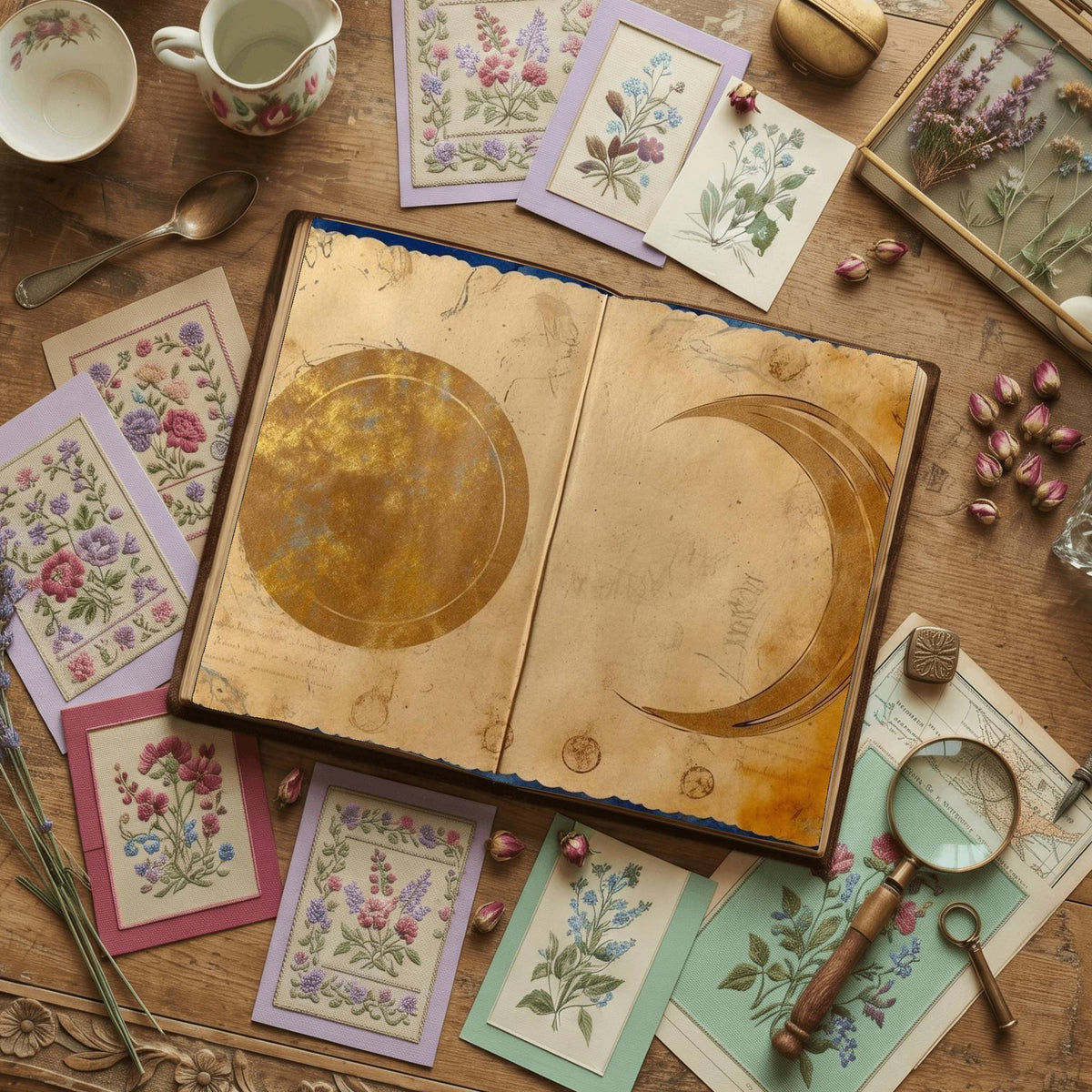 Gold Moon Digital Papers