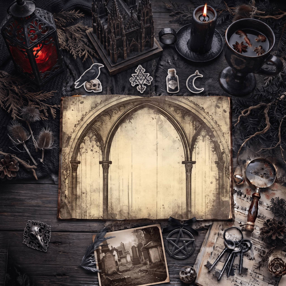 Gothic Arches Digital Papers