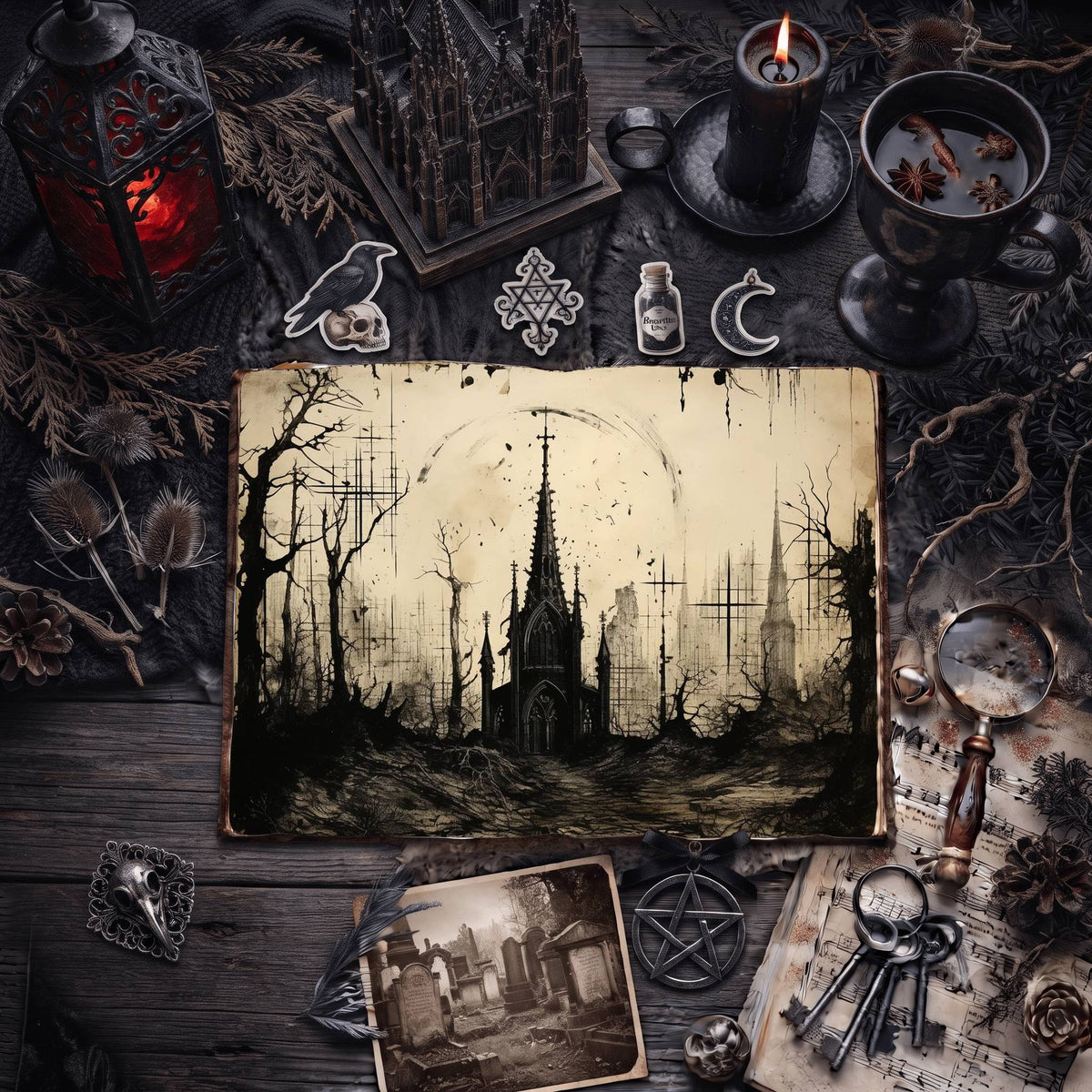 Gothic Castle Digital Papers