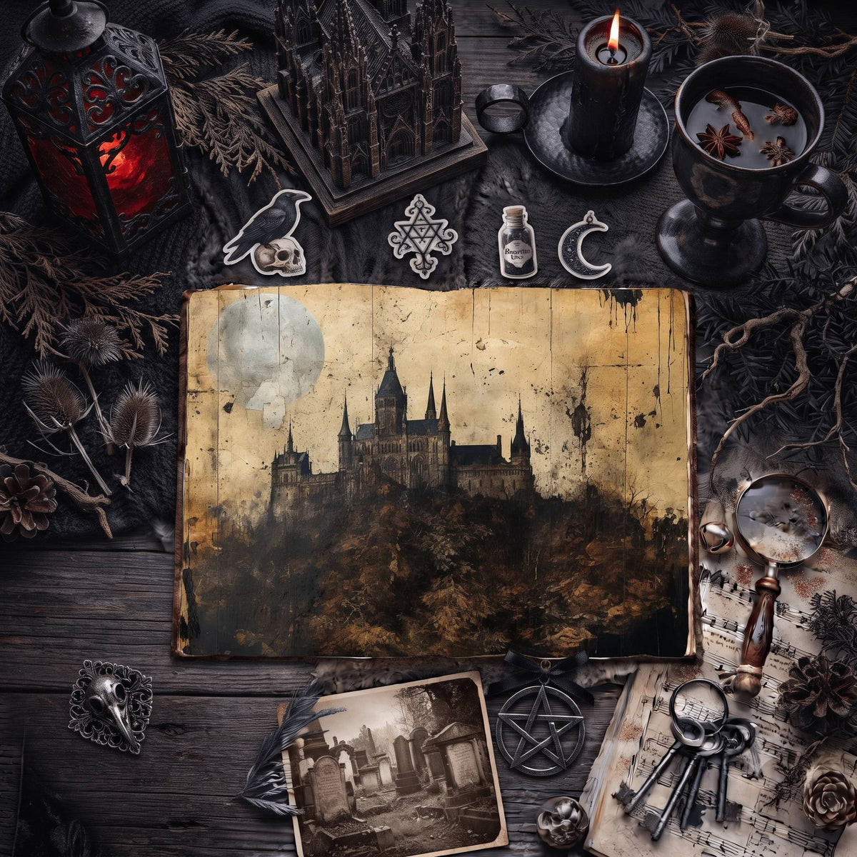 Gothic Castle Digital Papers