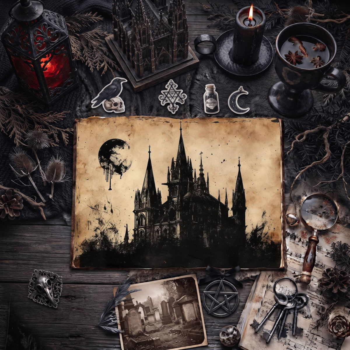 Gothic Castle Digital Papers