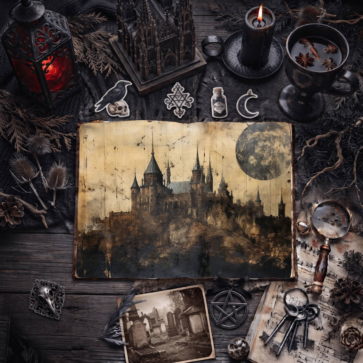 Gothic Castle Digital Papers