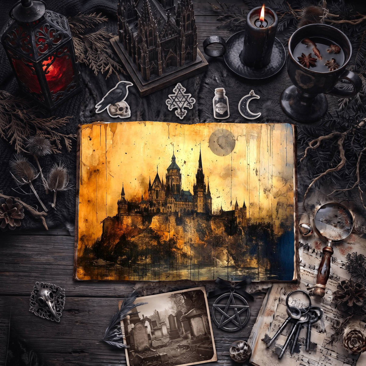 Gothic Castle Digital Papers