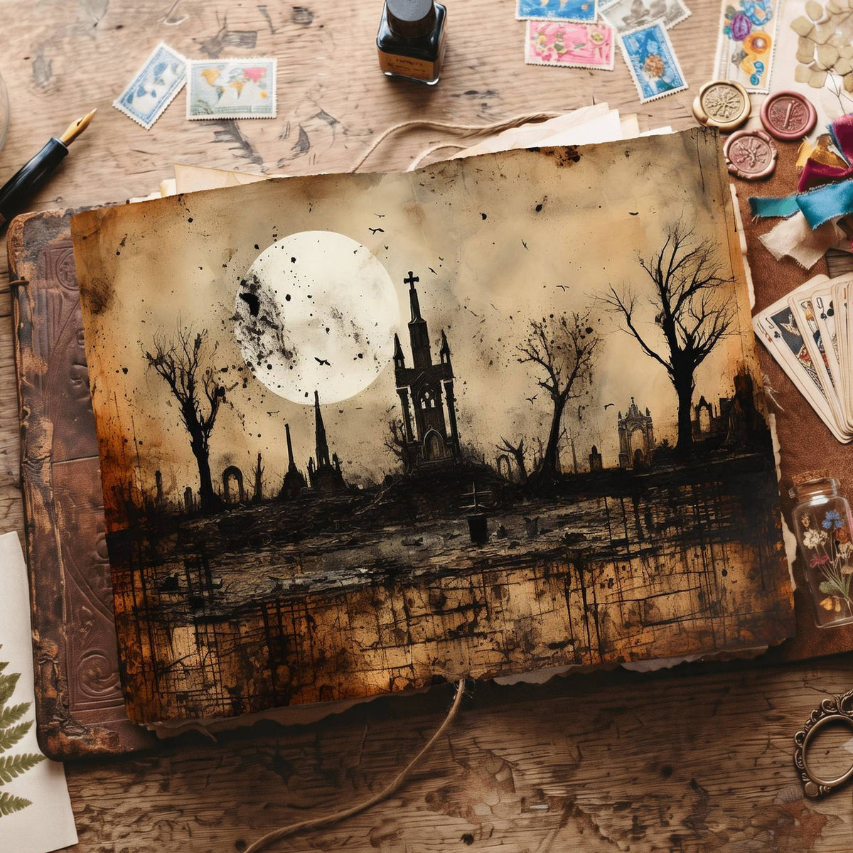 Gothic Cemetery Digital Papers