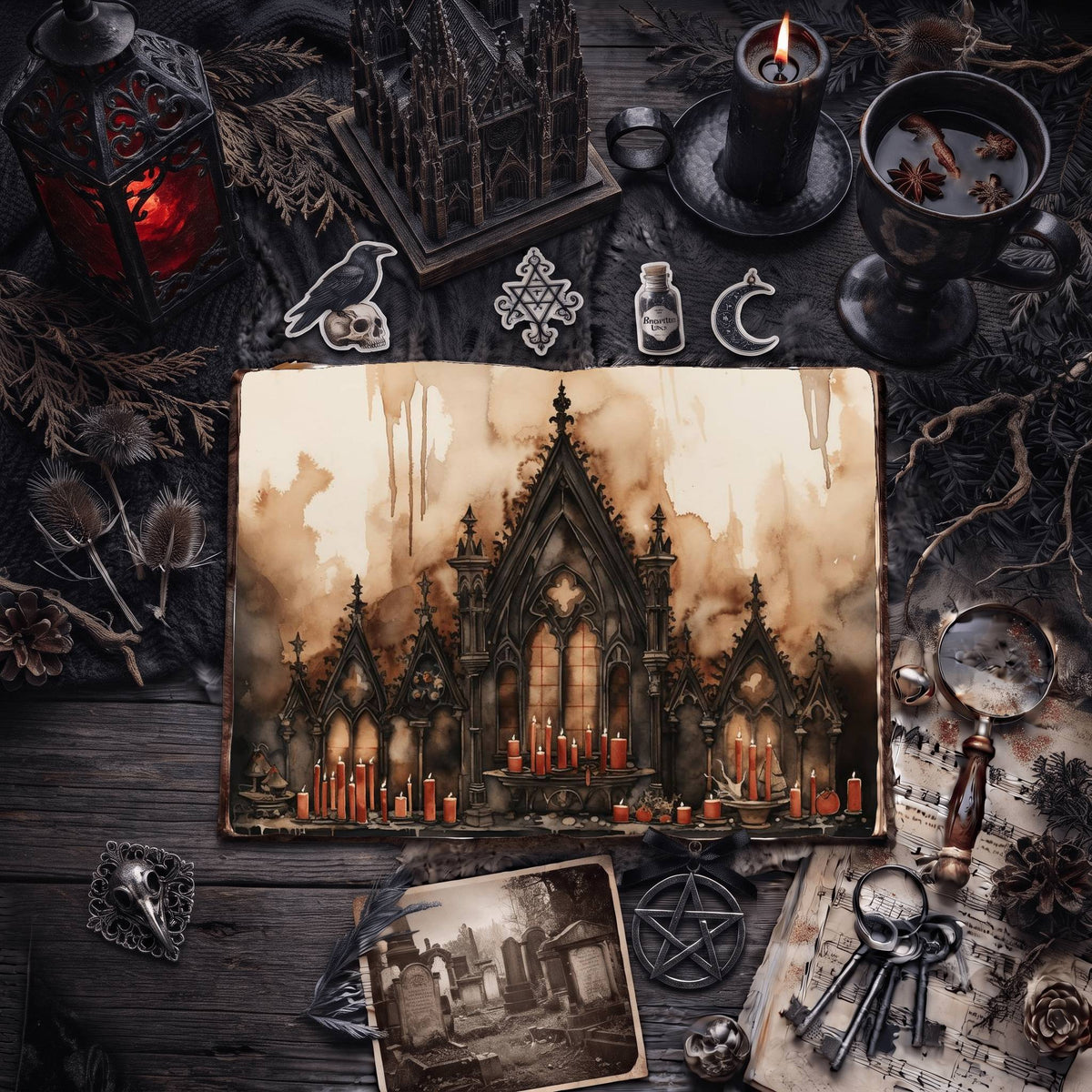 Gothic Christmas Digital Papers