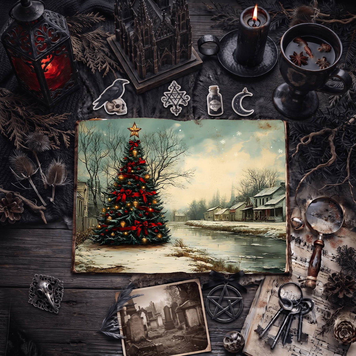 Gothic Christmas Digital Papers