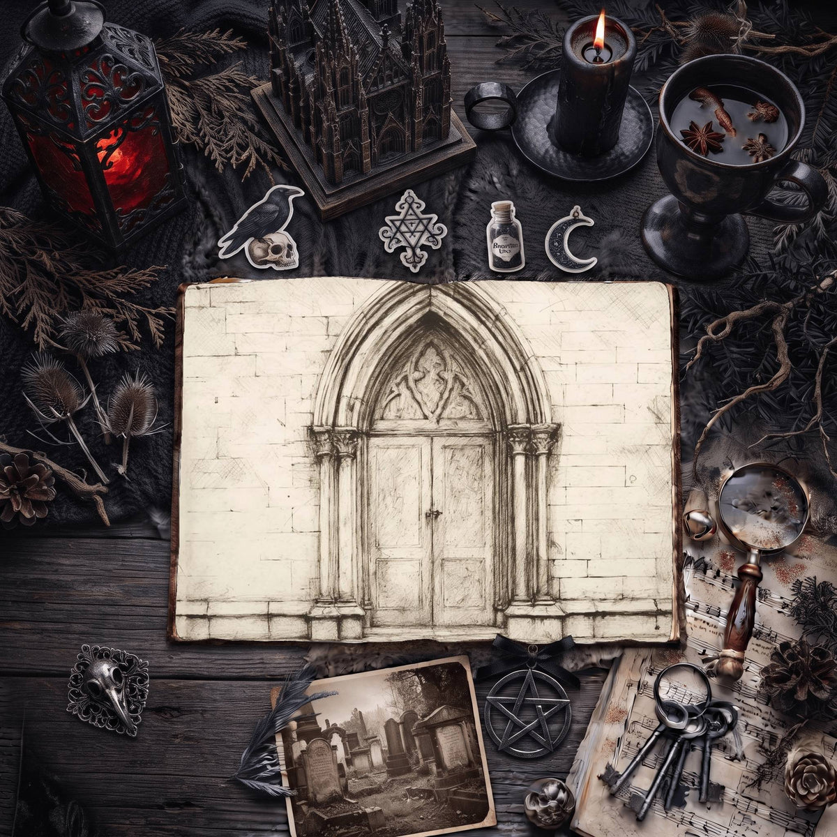 Gothic Doors Digital Papers