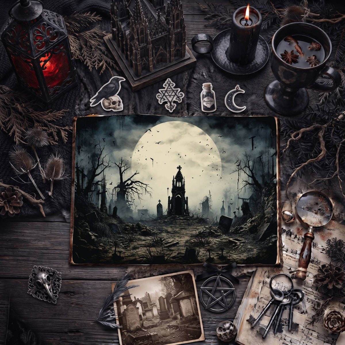 Gothic Moon Digital Papers