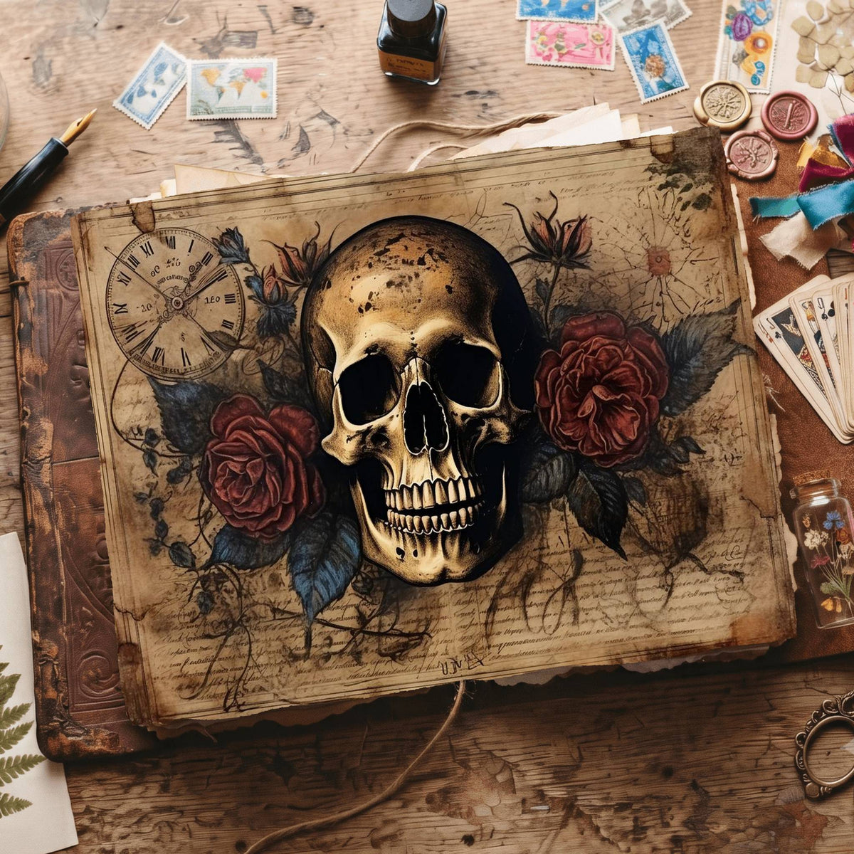 Gothic Skull Digital Papers