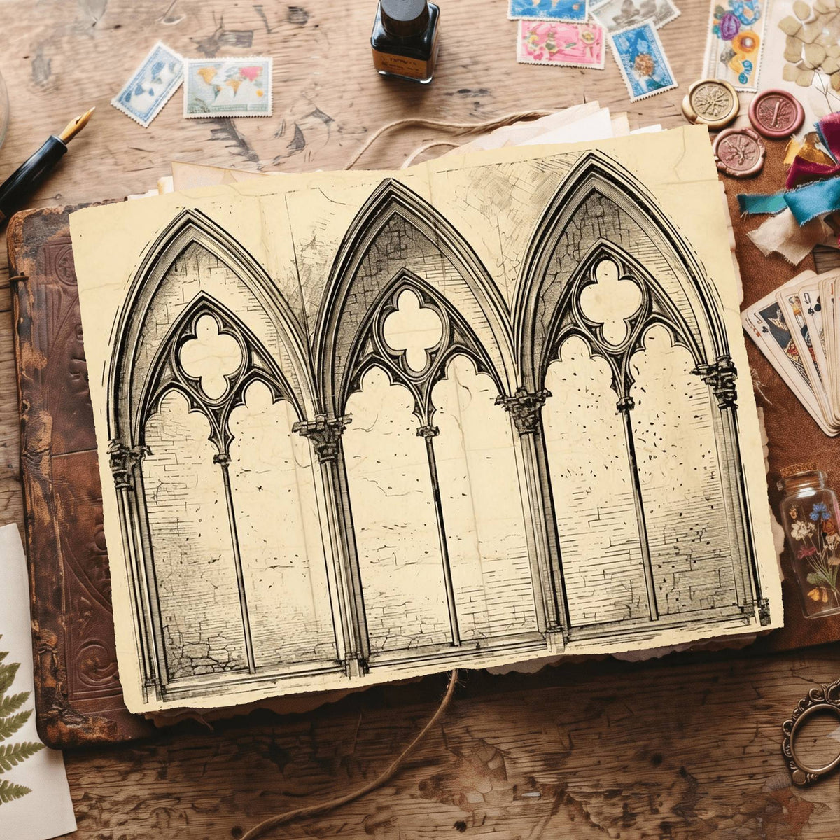 Gothic Windows Digital Papers