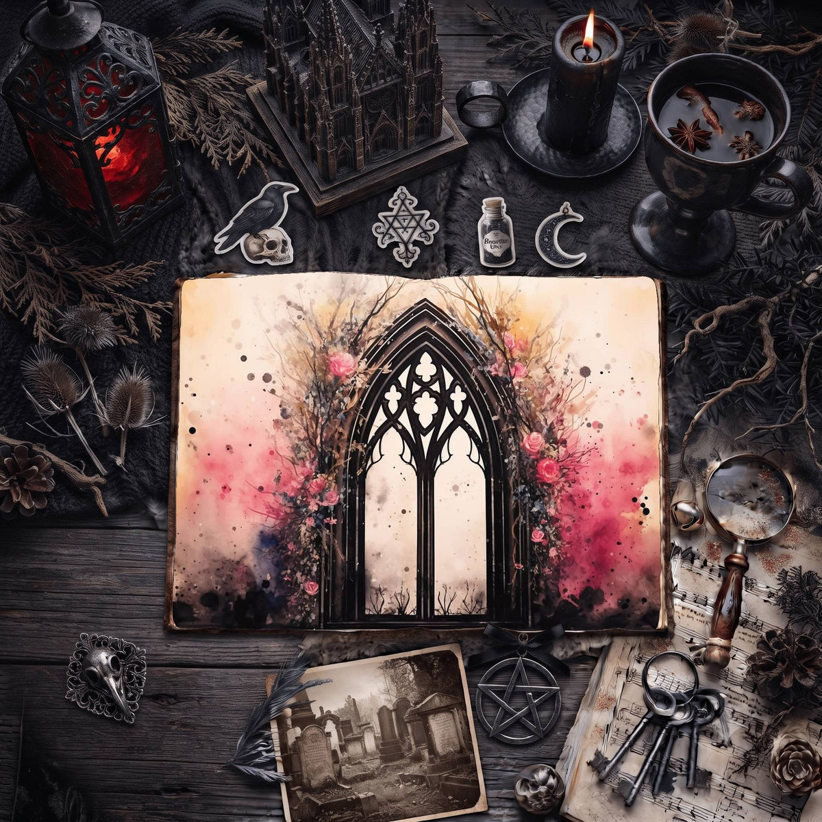 Gothic Windows Digital Papers